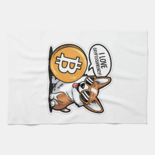 Paño De Cocina Corgi Genial Ama Criptomoneda