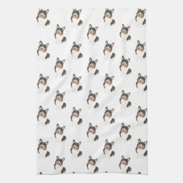 Paño De Cocina Corgi (tricolor con cabeza negra)