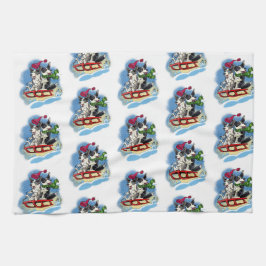 Paño De Cocina Corgis en la nieve