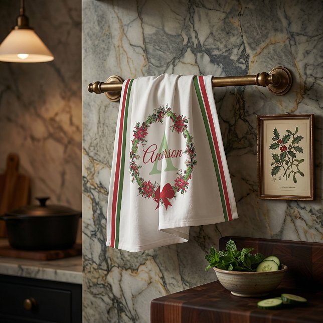 Paño De Cocina Corona de Navidad personalizada (Subido por el creador)