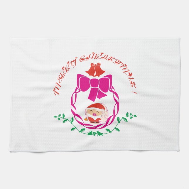 Paño De Cocina corona de navidades (Horizontal)