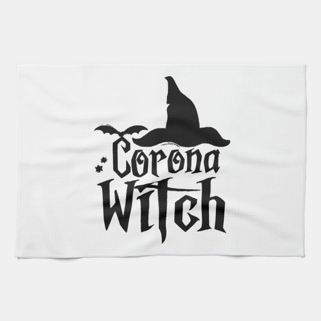 Paño De Cocina Corona Witch Halloween , Funny Halloween , (Horizontal)
