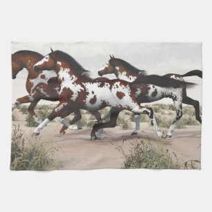 Paño De Cocina Corra como el viento - caballos galopantes de la