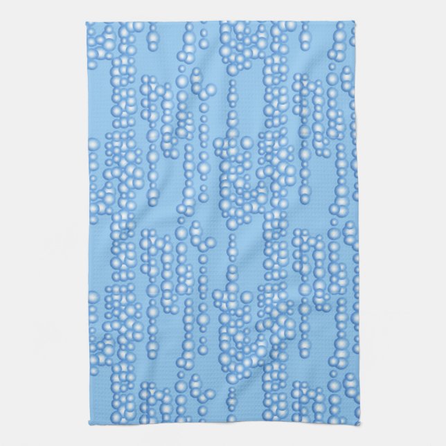 Paño De Cocina Corriente de burbujas, tonos azul claro (Vertical)