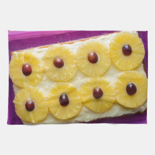 Paño De Cocina Cortes hawaianas con piña en madera rústica