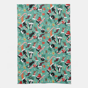 Paño De Cocina Cosas divertidas para gatos y Navidades