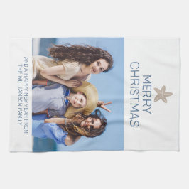 Paño De Cocina Costa de Fotos de la Familia de Navidad de Merry