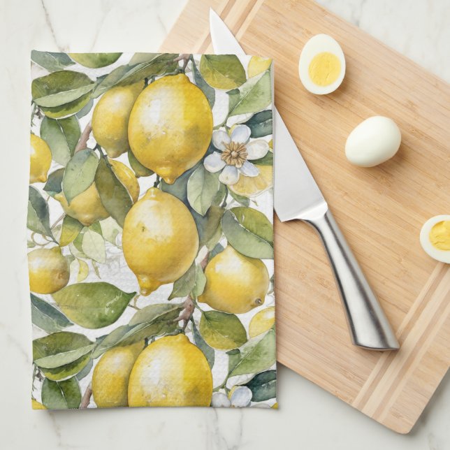 Paño De Cocina Costa italiana de Lemons Amalfi (Doblado Cuarto)