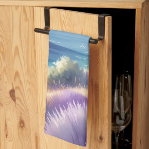 Paño De Cocina Costa mediterránea de Lavanda con veleros