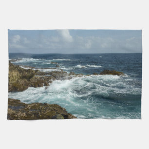 Paño De Cocina Costa Rocosa y Océano Azul de Aruba