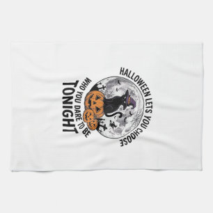 Paño De Cocina Cota de gato de Halloween grabado de bruja de cala