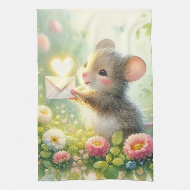 Paño De Cocina Cottage Mouse Love Letter Meadow (Vertical)