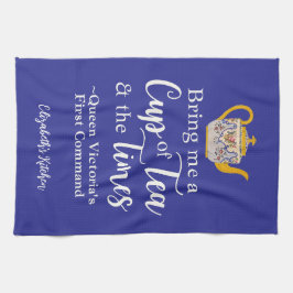 Paño De Cocina Cottagecore Tea Queen Victoria Cita Royal Blue