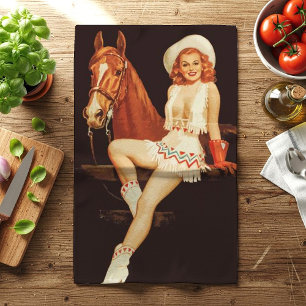 Paño De Cocina Cowgirl Pin Up
