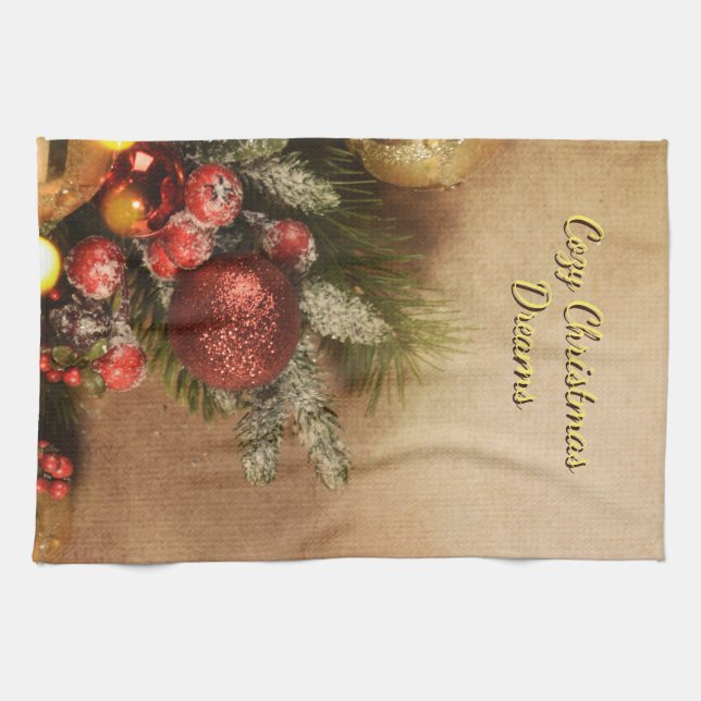 Paño De Cocina Cozy Christmas Dreams Towel | Holiday Kitchen  (Horizontal)