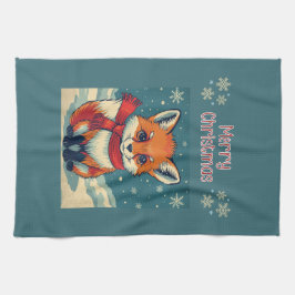 Paño De Cocina Cozy Christmas Fox Kitchen Towels