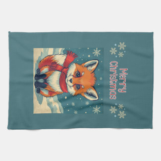 Paño De Cocina Cozy Christmas Fox Kitchen Towels