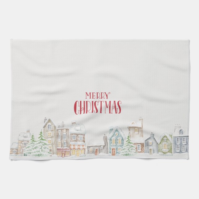 Paño De Cocina Cozy Christmas Winter Homes Tea Towel (Horizontal)