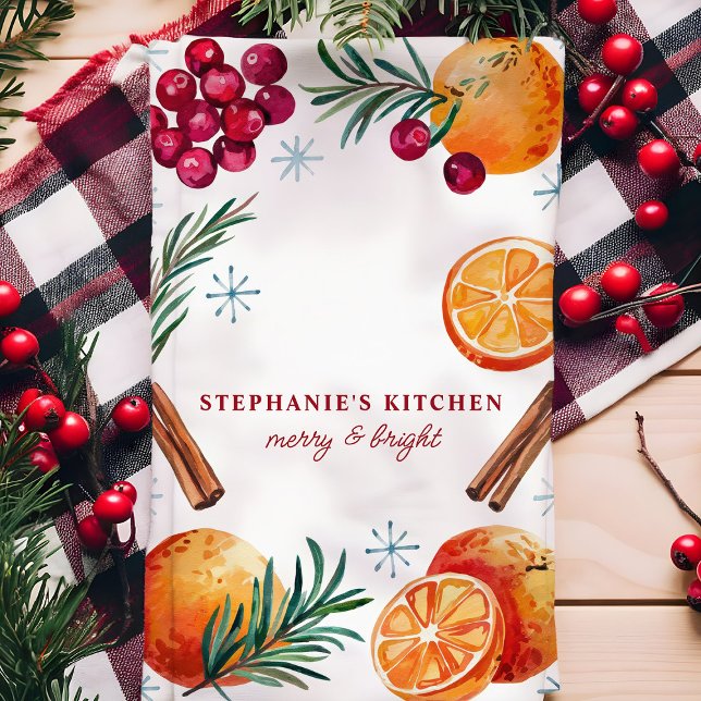 Paño De Cocina Cranberry Naranja Cinnamon Personalizado Navidades (Subido por el creador)