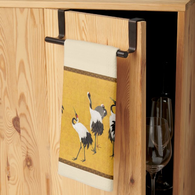 Paño De Cocina "Cranes" (1772-1780) de Maruyama Ōkyo (Pliegue de tercios)