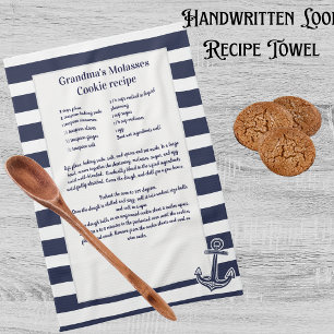 Paño De Cocina Crea tu propia receta Keepsake Navy Blue Anchor K