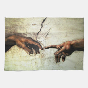 Paño De Cocina Creación de Adam - Manos Michelangelo 1475 - 1564