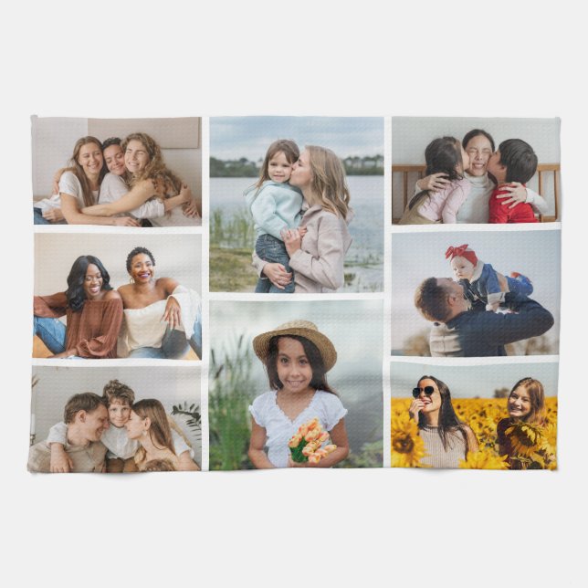 Paño De Cocina Crear su propio Collage de fotos 8 (Horizontal)