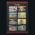 Paño De Cocina Crear su propio nombre de collage de fotos de la f<br><div class="desc">Crea tu propio nombre de collage de fotos familiar,  patrón a cuadros,  toalla de cocina.
Puedes personalizarlo y añadir tus fotos y nombres más hermosos.</div>