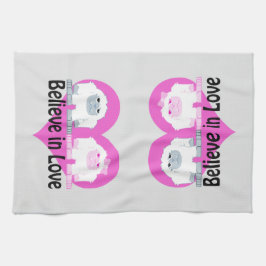 Paño De Cocina ¡Creed en el amor! Cute Yetis