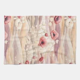 Paño De Cocina Crema de Borgoña Rubor Floral Bridal Shower