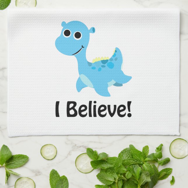 Paño De Cocina ¡Creo! Cute Blue Nessie (Doblado)