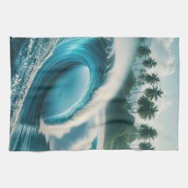 Paño De Cocina Crescendo de ola oceánica tropical