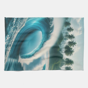 Paño De Cocina Crescendo de ola oceánica tropical