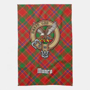 Paño De Cocina Crest de Clan Munro sobre Tartán