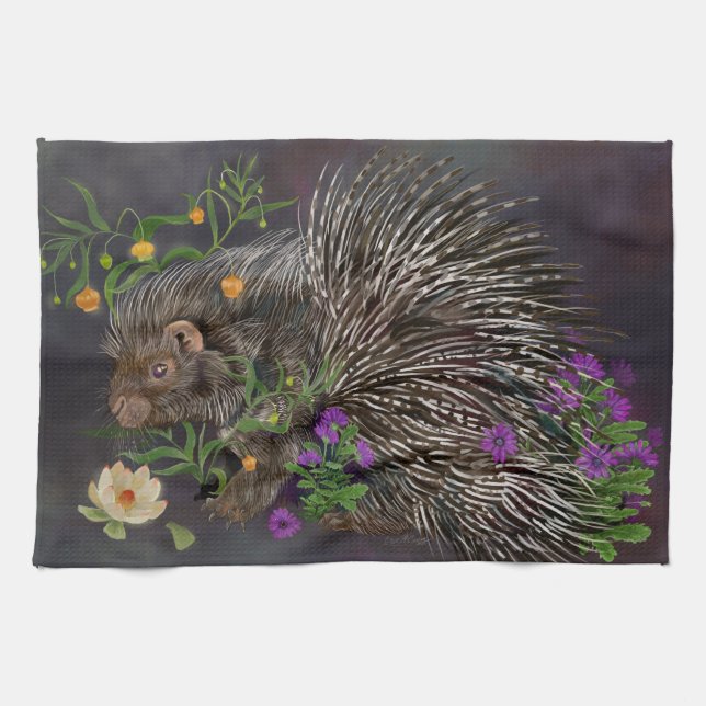 Paño De Cocina Crested Porcupine Bouquet (Horizontal)