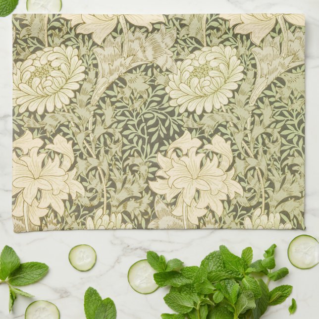 Paño De Cocina Crisantemo por William Morris, Arte Antiguo (Doblado)