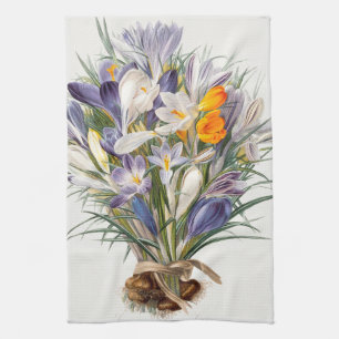 Paño De Cocina Crocus Spring Flower Botanical Floral Art