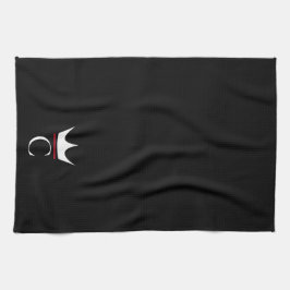 Paño De Cocina Crown Chef Monograma Blanco negro