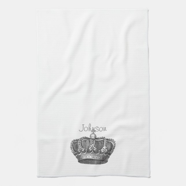 Paño De Cocina Crown Your Text de rey (Vertical)