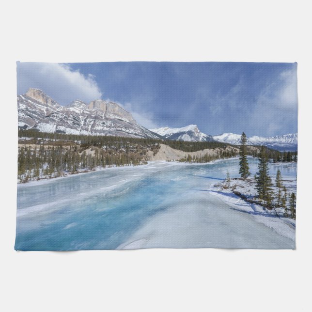 Paño De Cocina Cruce del río Saskatchewan (Horizontal)