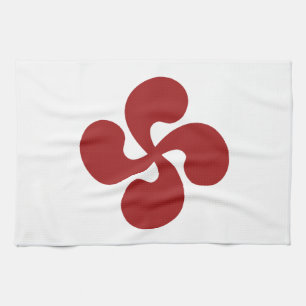 Paño De Cocina Cruz Vasca Rojo Lauburu