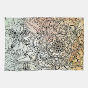 Paño De Cocina Cuaderno de arte bohemio Boho Mandala