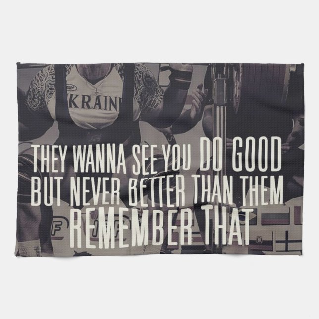 Paño De Cocina Cuadrado de "levantamiento de potencia" Motivador (Horizontal)