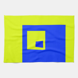 Paño De Cocina Cuadrados amarillo y azul