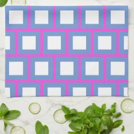 Paño De Cocina Cuadrados de color azul rosado modernos 4Sascha