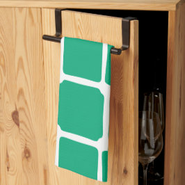 Paño De Cocina Cuadrados de formas verdes Negrita asimétrica