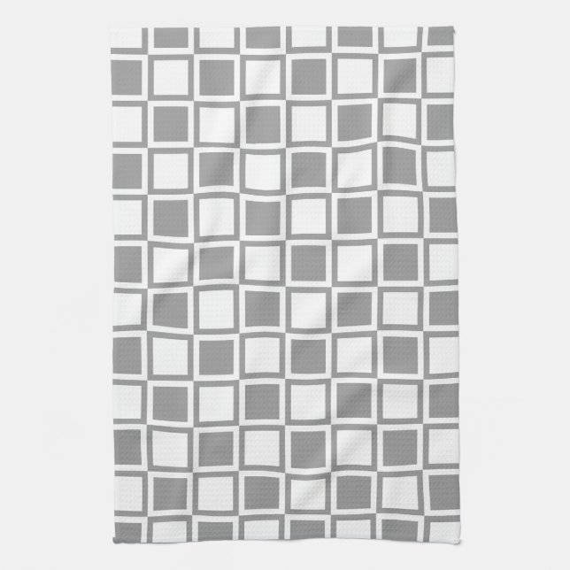 Paño De Cocina Cuadrados de mod negrita gris (Vertical)