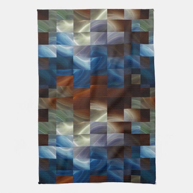 Paño De Cocina Cuadrados metalizado (Vertical)