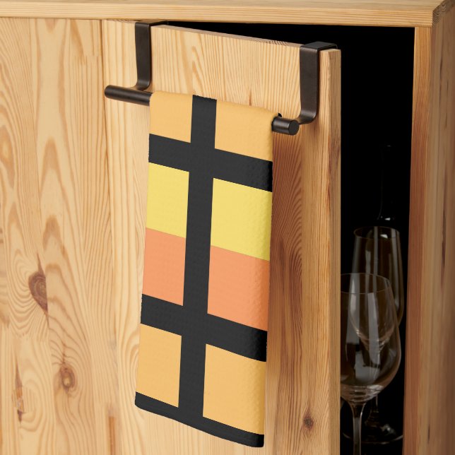 Paño De Cocina Cuadrados mínimos de color amarillo verde (Pliegue de tercios)