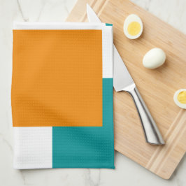 Paño De Cocina cuadrados mínimos verde azulados y tangarinos